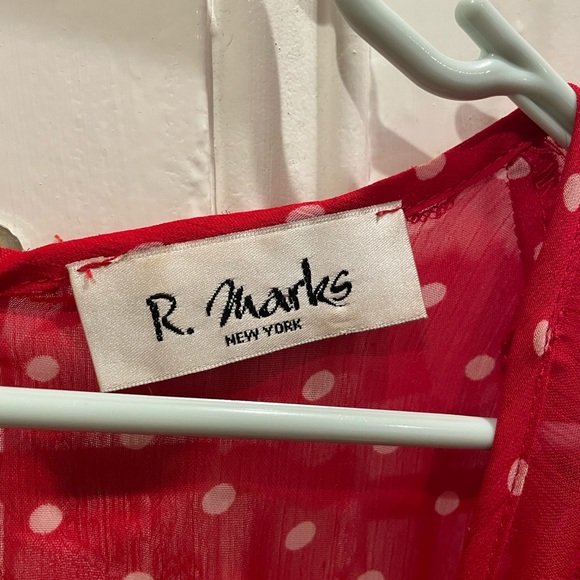 Vintage red & white polka dot blouse - Picture 3 of 3